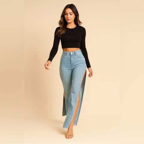 High Voltage Denim Slit Pants – Bold Move Edition - Picture 2 of 10